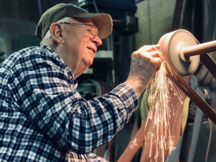 My Grandfather Makes Pocket Knives. I Spent The Day Documenting His Craft. I’m In Love With This Shot
