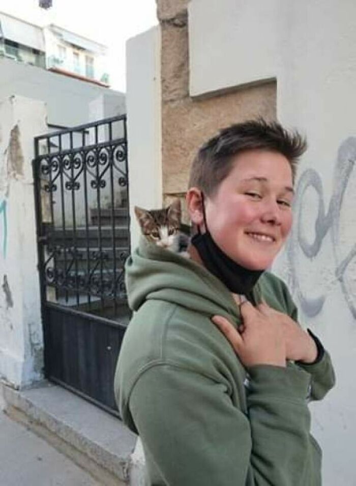 I Got Stationed To Crete, Greece. First Time Out Of The Country And First Time Adopting A New Born Kitty. Say Hello To Kallisti. (Not Pictured But Taking Pictures, My Greek Girlfriend. I'm From The USA)