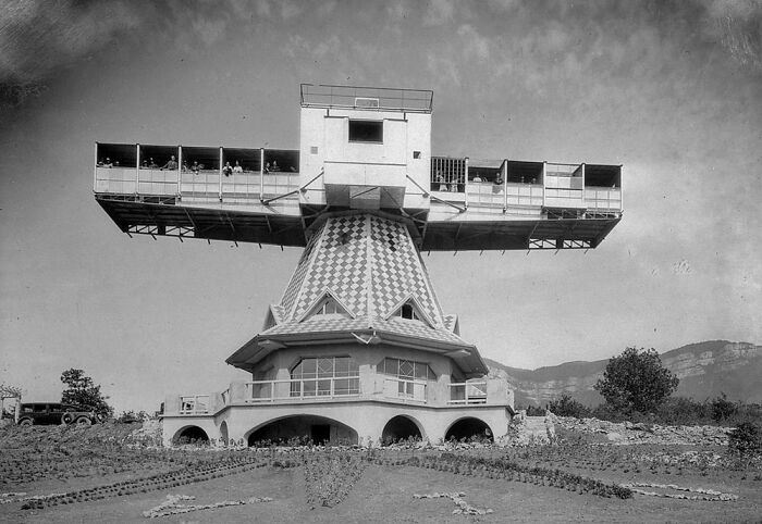 Dr. Saidman's Solarium, Aix-Le-Bans, France. Built In 1930 As An Experiment In Heliotherapy, The Building Consisted Of A Rotating Platform Of Cabins Which Turned To Face The Sun. It Was Destroyed In Ww2