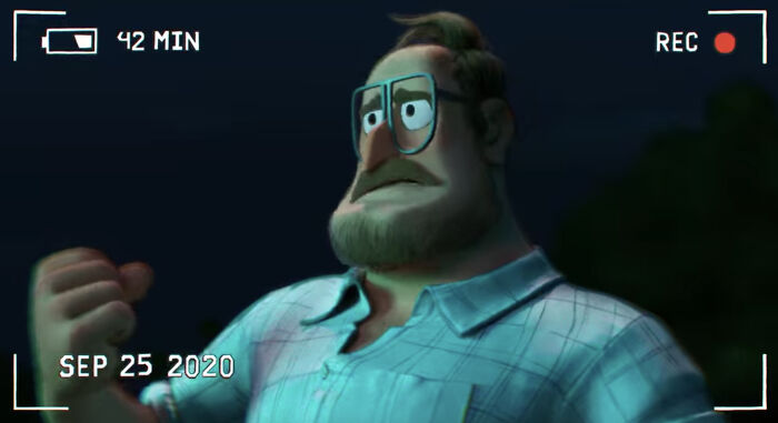 In The Mitchells vs. The Machines (2021) The Camcorder Shows 42 Mins Remaning Of Battery Life, Which Is Also How Much Time Is Remaining In The Film