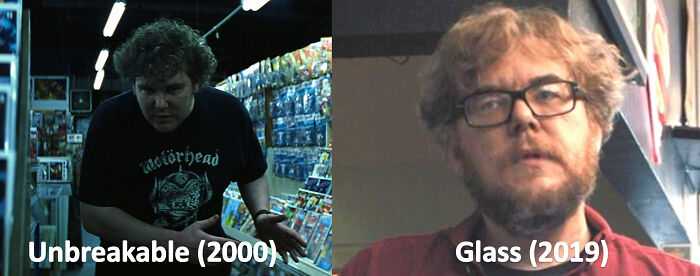 In Unbreakable (2000), The Comic Book Clerk Is Played By Actor Bostin Christopher. He Reprised This Role In Glass (2019) For One Scene