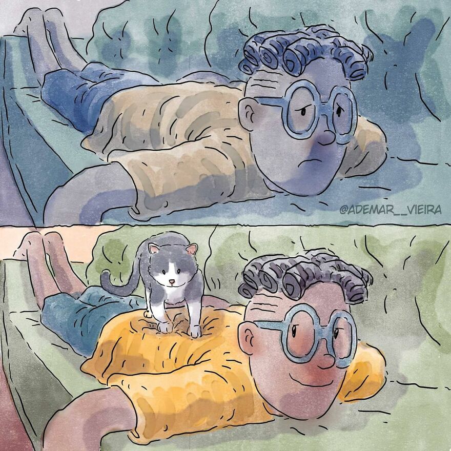 Artist Shares His Kitten Adoption Story In A Heartwarming Comic Without Using A Single Word Artist Shares His Kitten Adoption Story In A Heartwarming Comic Without Using A Single Word