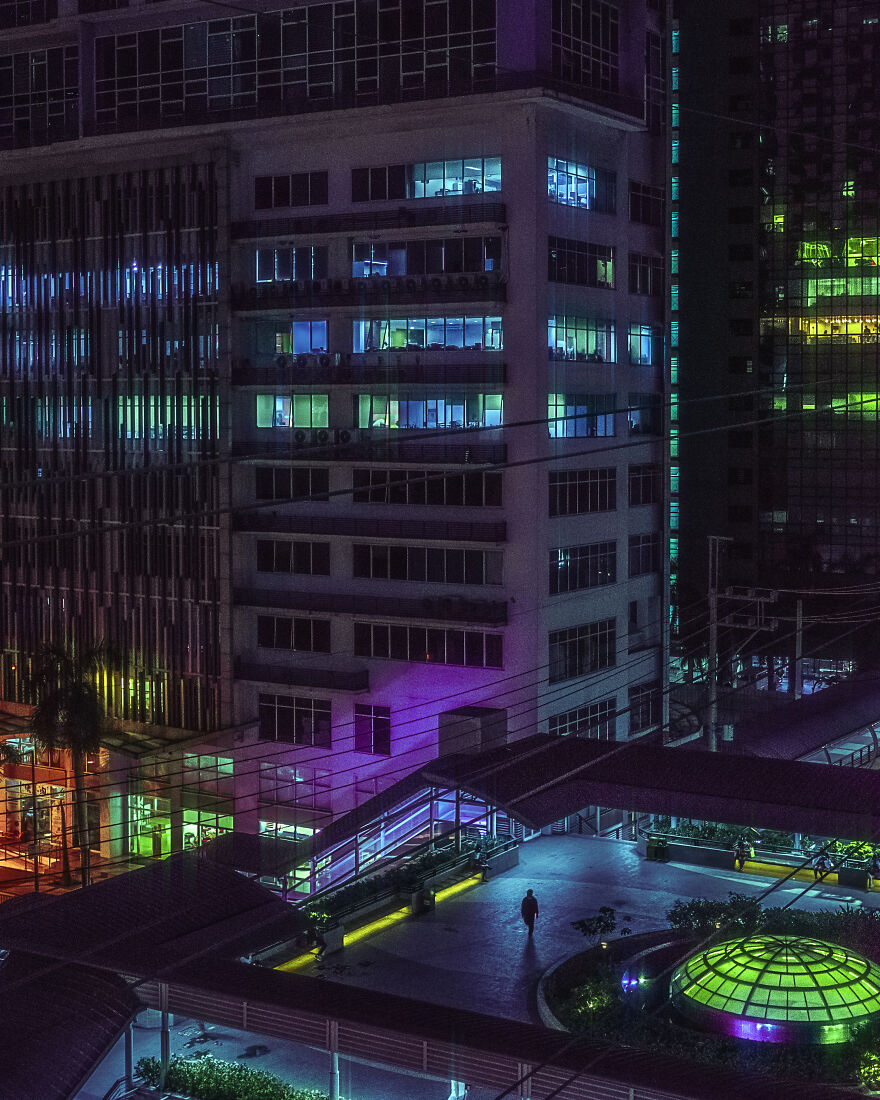 An Aerial View Of The Elevated Plaza In Ortigas Cbd