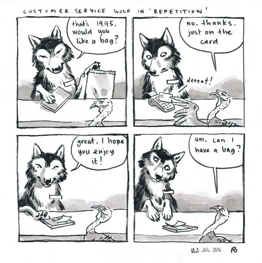 Customer Service Wolf In 'Repetition'