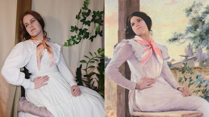 Pedro Lira "At The Balcony" (1910)