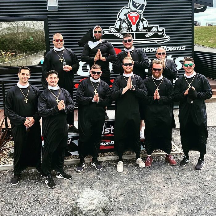 The Holy Men. Celebrated Their Stag With A Race Around The Track Before Whiskey Tasting And A Great Night Out On The Town