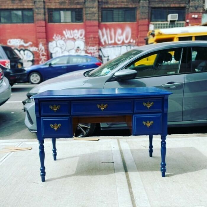 Sunday Blues. Meserole St And Leonard Street. Can Of Paint Inside The Drawer For Touch UPS!