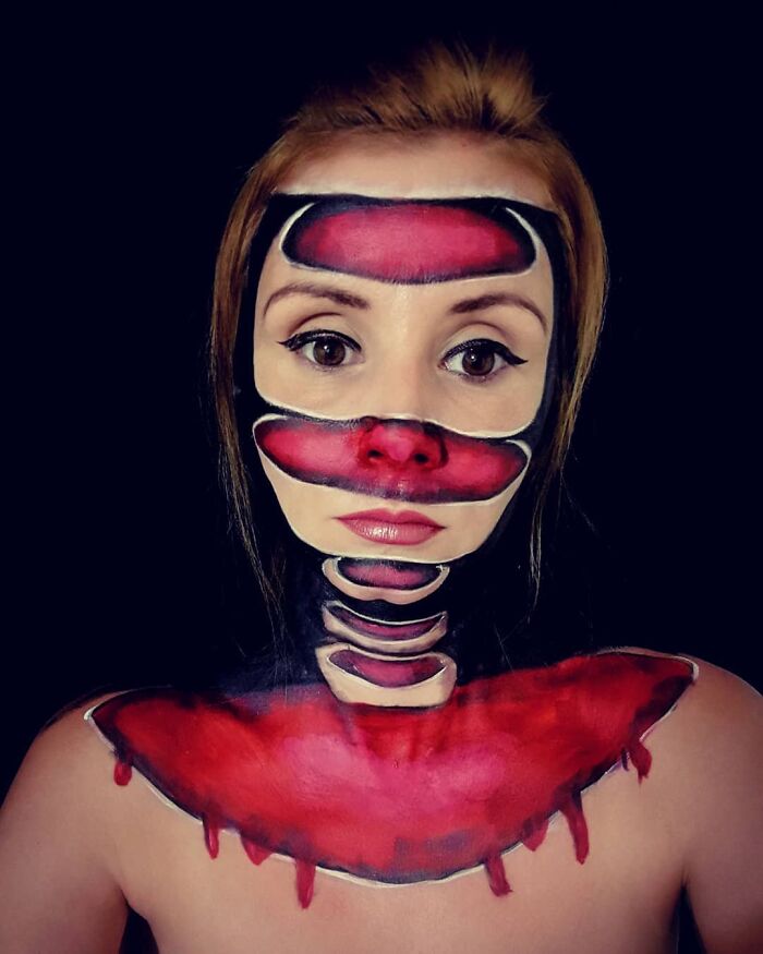 Body-Art-Optical-Illusion-Makeup-Transformations-Movie-Mayhem-Makeup-Emma-Van-De-Peer