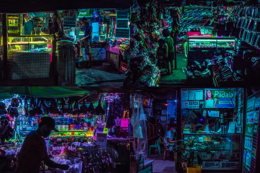 This Collage Of Pictures Are All Taken From One Of Quezon City's Slums, And You Can See That Even Our Slums Are High-Tech