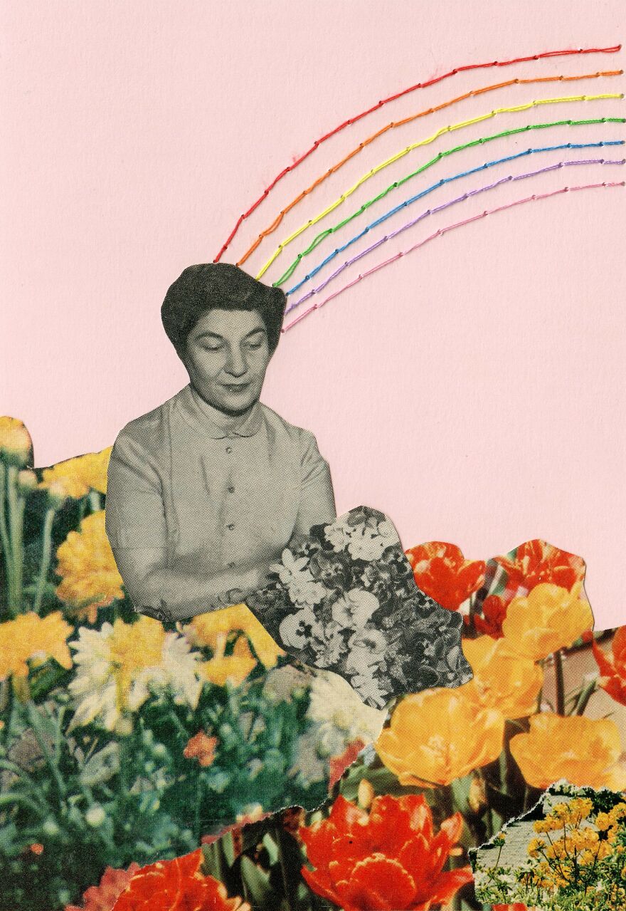 I Make Collages With Hand-Sewn Elements