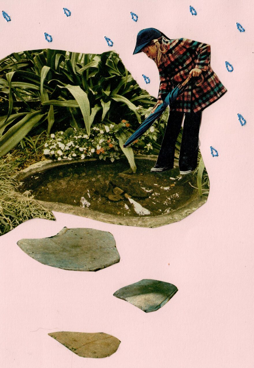 I Make Collages With Hand-Sewn Elements