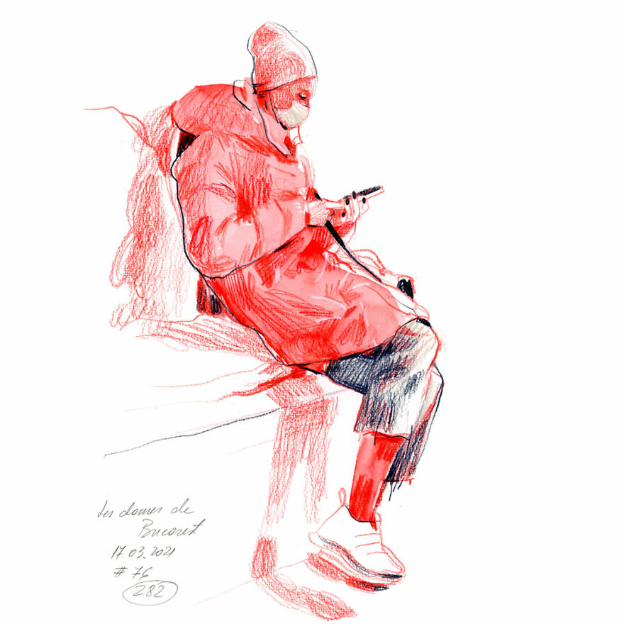 I Document The Year 2021 Drawing Every Day The Women I See In Bucharest