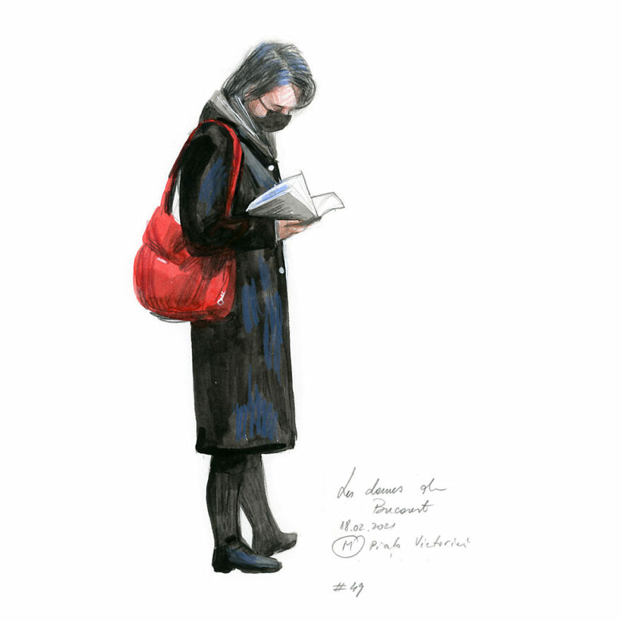I Document The Year 2021 Drawing Every Day The Women I See In Bucharest