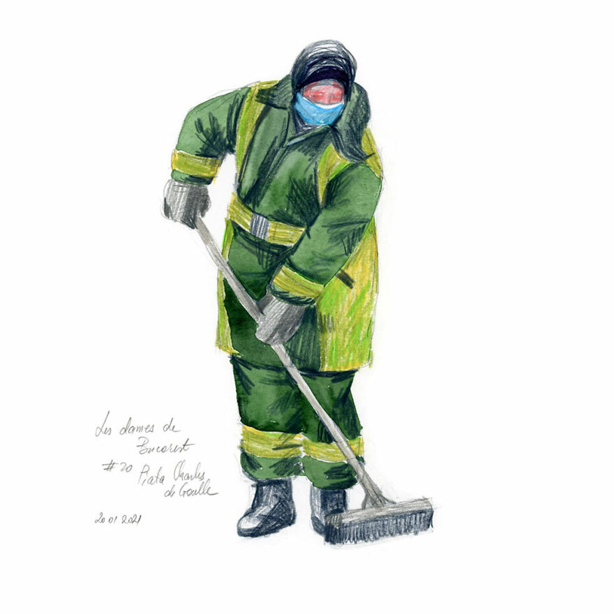 I Document The Year 2021 Drawing Every Day The Women I See In Bucharest