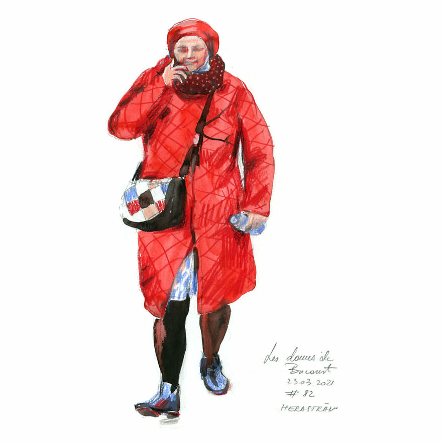 I Document The Year 2021 Drawing Every Day The Women I See In Bucharest