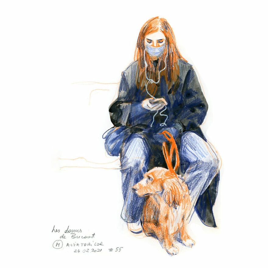 I Document The Year 2021 Drawing Every Day The Women I See In Bucharest