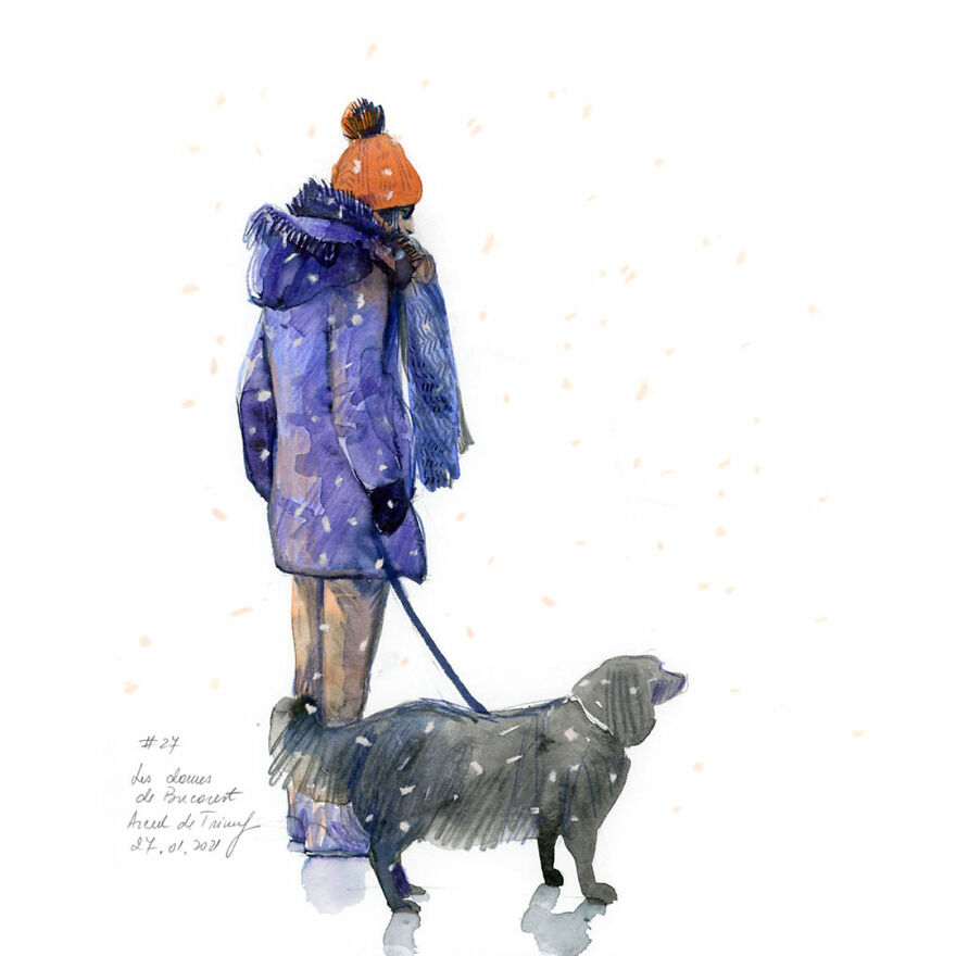 I Document The Year 2021 Drawing Every Day The Women I See In Bucharest