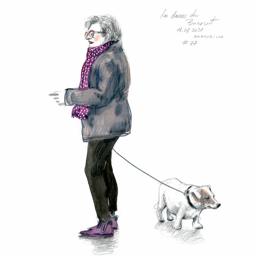 I Document The Year 2021 Drawing Every Day The Women I See In Bucharest