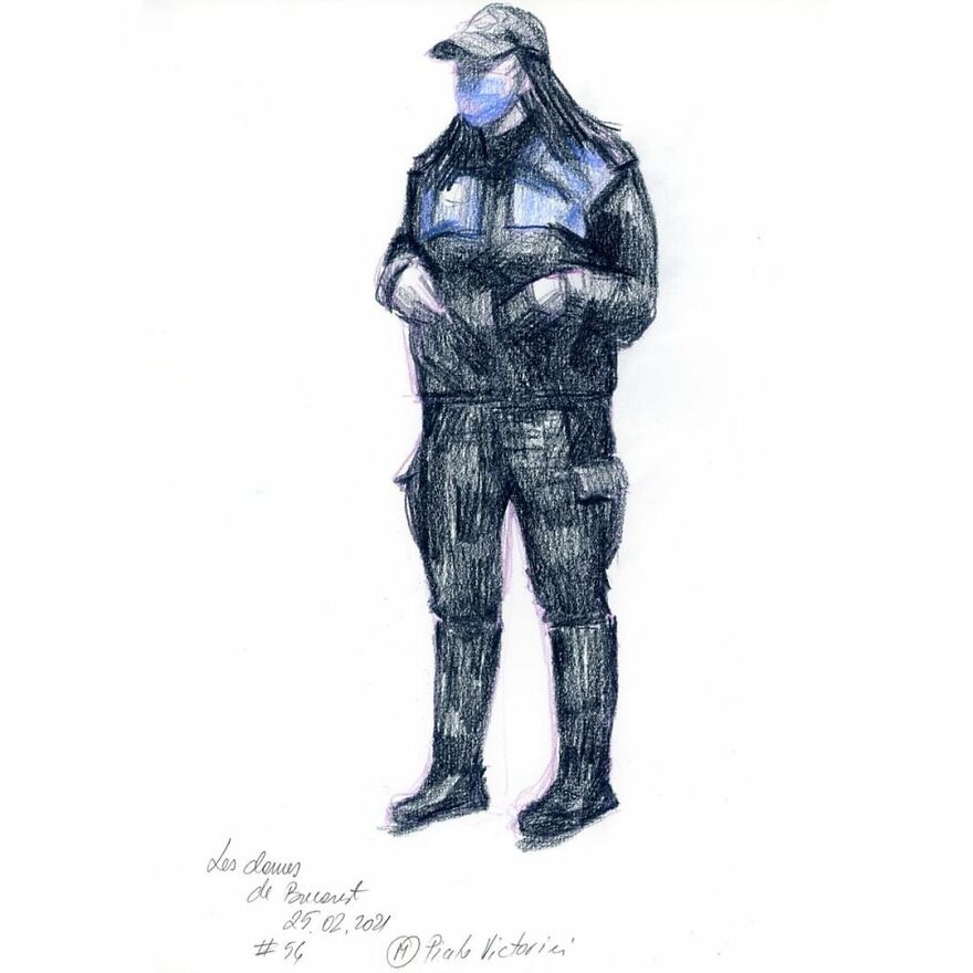 I Document The Year 2021 Drawing Every Day The Women I See In Bucharest