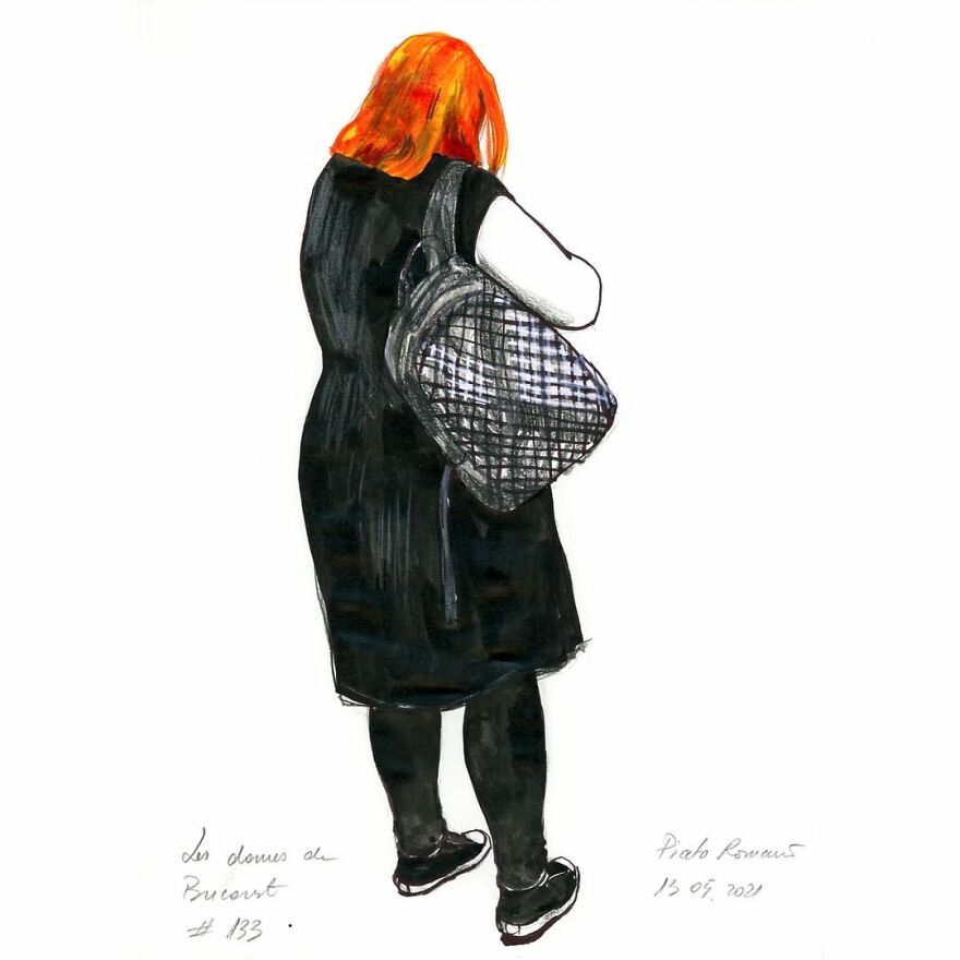 I Document The Year 2021 Drawing Every Day The Women I See In Bucharest