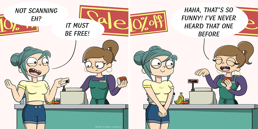 I Created Comics About The Awkward And Flirty Interactions I Had With A Cashier I Like I Created Comics About The Awkward And Flirty Interactions I Had With A Cashier I Like