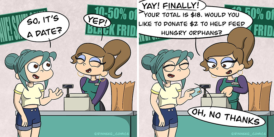 I Created Comics About The Awkward And Flirty Interactions I Had With A Cashier I Like I Created Comics About The Awkward And Flirty Interactions I Had With A Cashier I Like