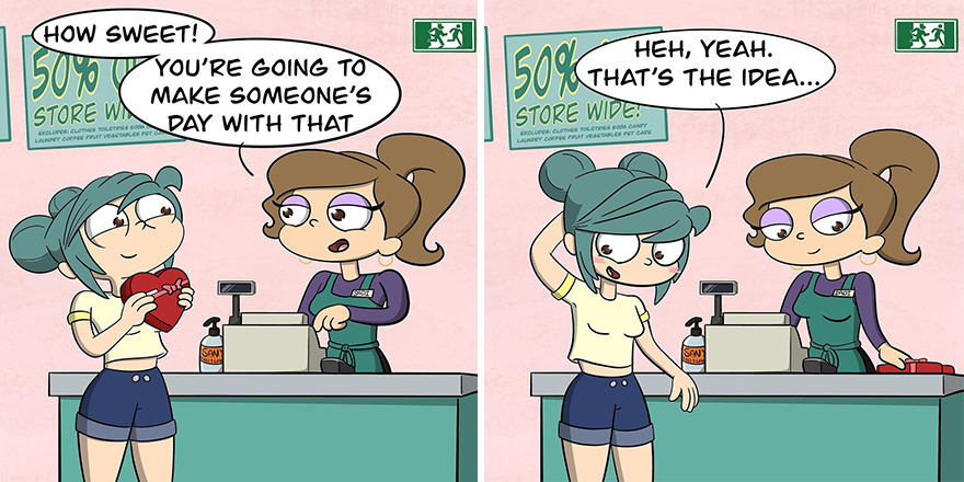 I Created Comics About The Awkward And Flirty Interactions I Had With A Cashier I Like I Created Comics About The Awkward And Flirty Interactions I Had With A Cashier I Like
