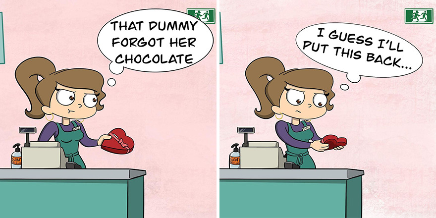 I Created Comics About The Awkward And Flirty Interactions I Had With A Cashier I Like
