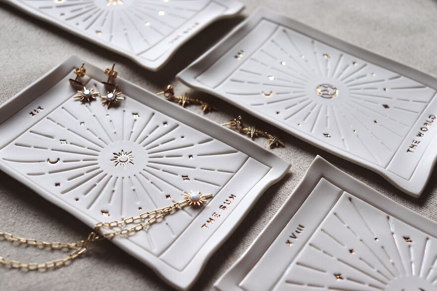 I Make Tarot Cards Out Of Porcelain, Gold, And Mother Of Pearl Luster