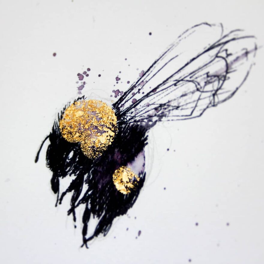 And Individual Bee From The Large Painting