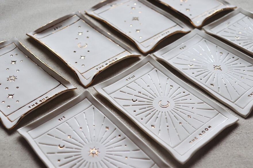 I Make Tarot Cards Out Of Porcelain, Gold, And Mother Of Pearl Luster