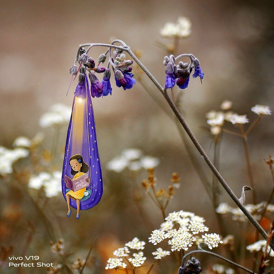 Indian Artist Creates A Little Girl To Give More Life To His Macro Photos And The Result Is Very Cute