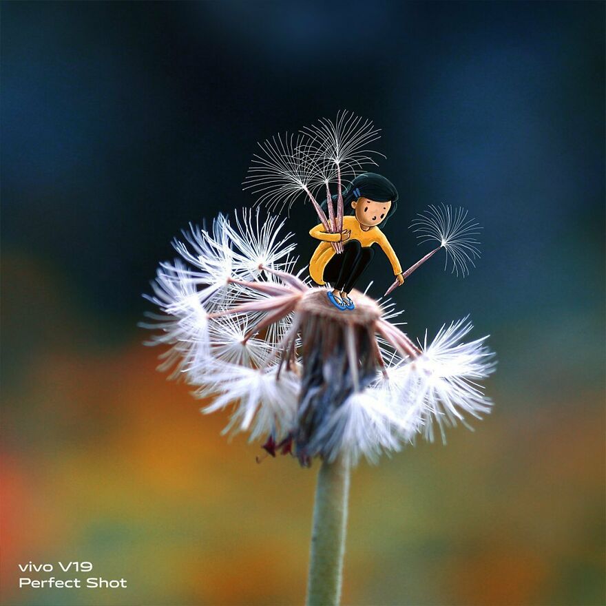 Indian Artist Creates A Little Girl To Give More Life To His Macro Photos And The Result Is Very Cute