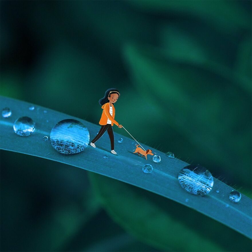 Indian Artist Creates A Little Girl To Give More Life To His Macro Photos And The Result Is Very Cute