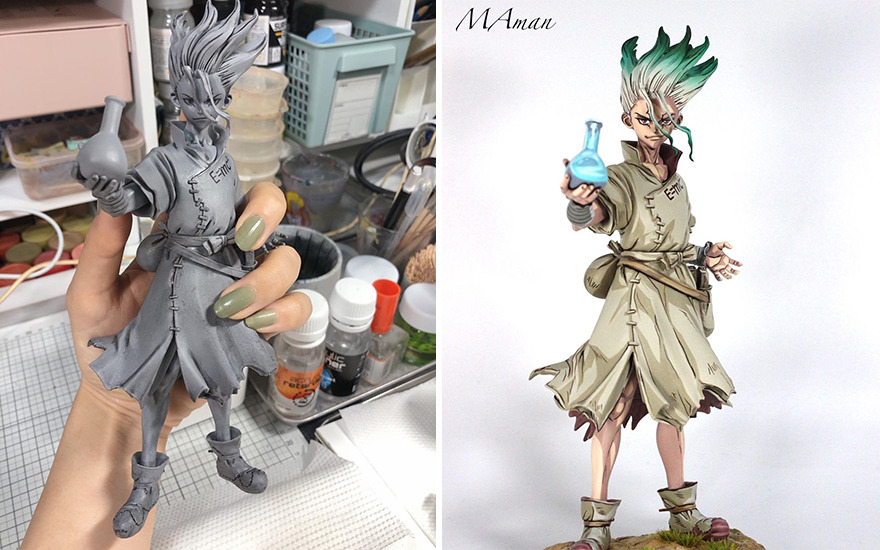 Japanese Artist Takes 3D Sculptures And Makes Them Look Like Manga-Style Illustrations
