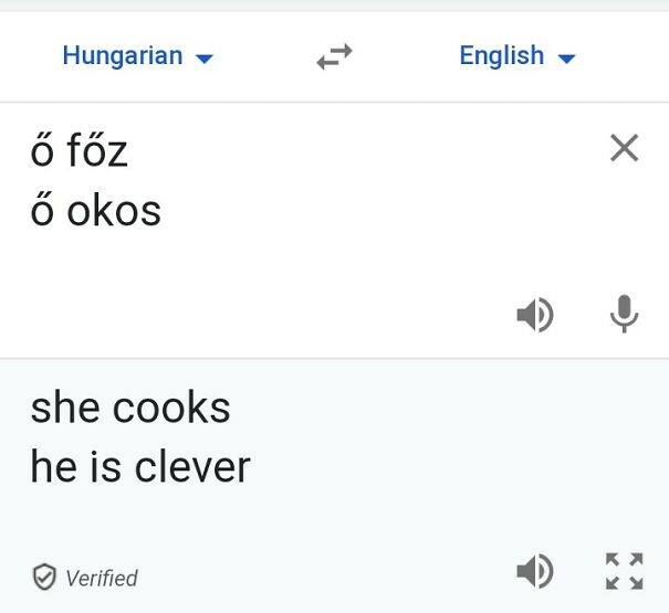 I Originally Typed In "He Cooks" And "She Is Clever" But It Got Switched Round Because Of Gender Stereotypes