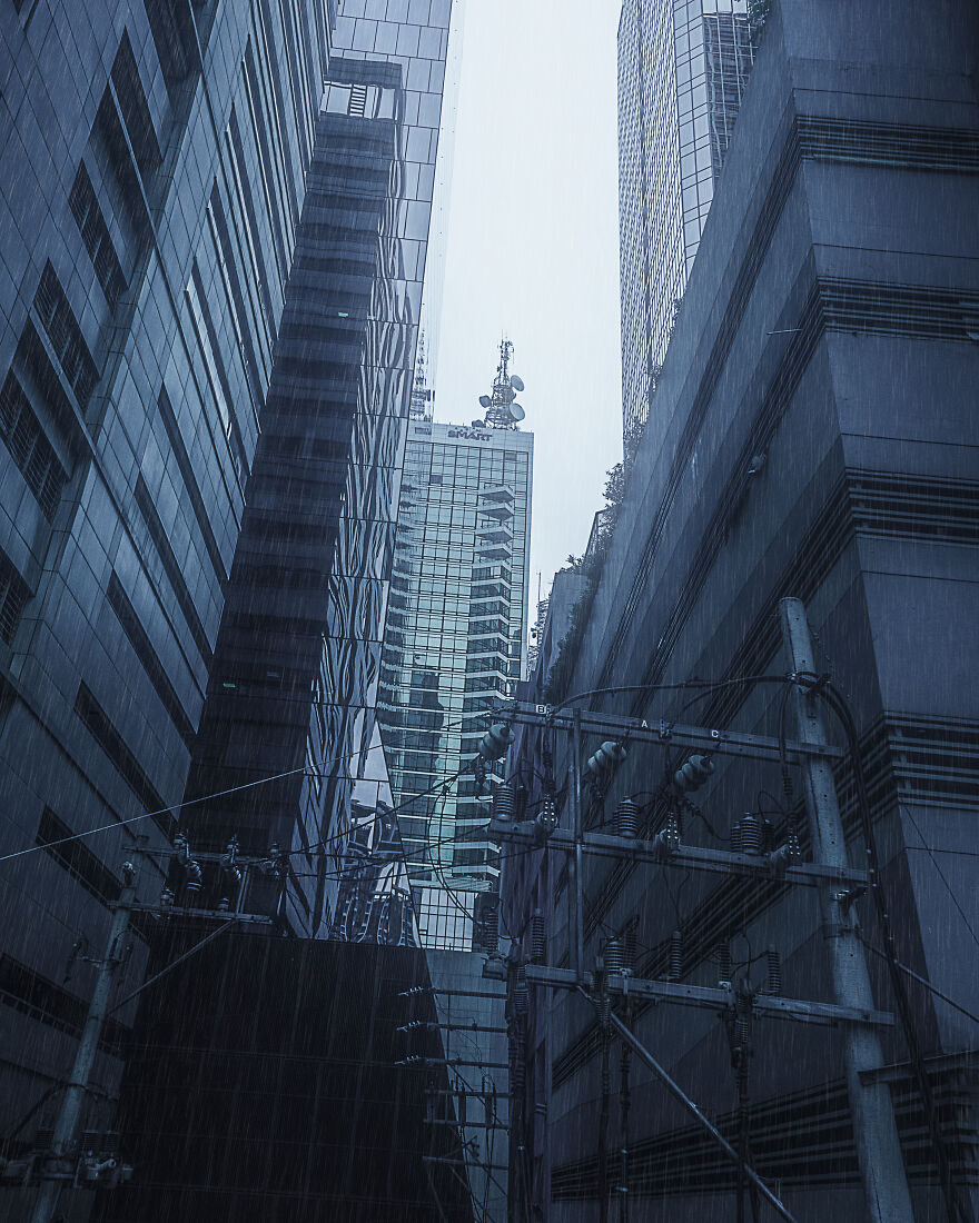 More Of Makati's Skyscrapers During A Rainy Day. This Is The Dreary Daytime Aesthetic I'm Trying To Capture, Because We Don't See Much Of Daytime In Cyberpunk