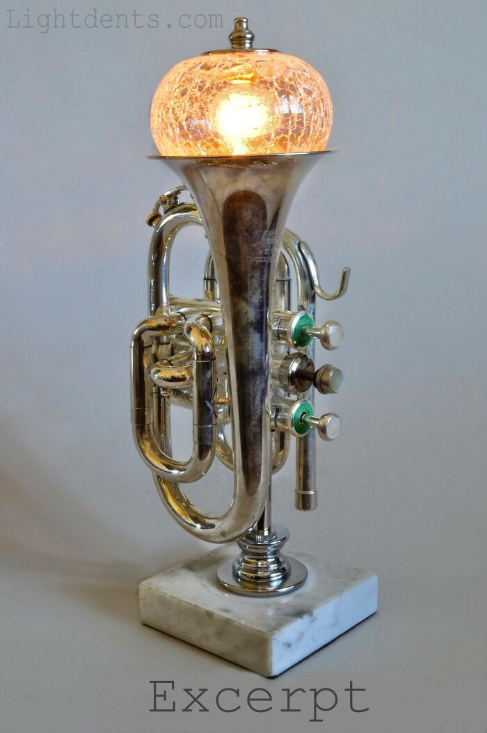This Artist Turns Old Musical Instruments Into Lamps