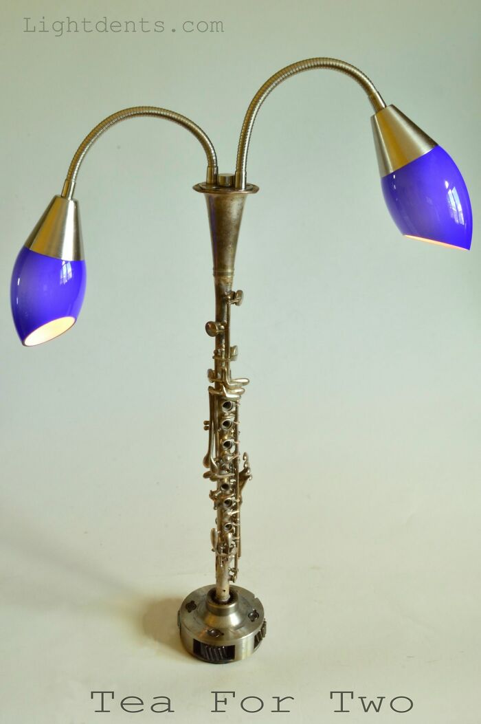 This Artist Turns Old Musical Instruments Into Lamps
