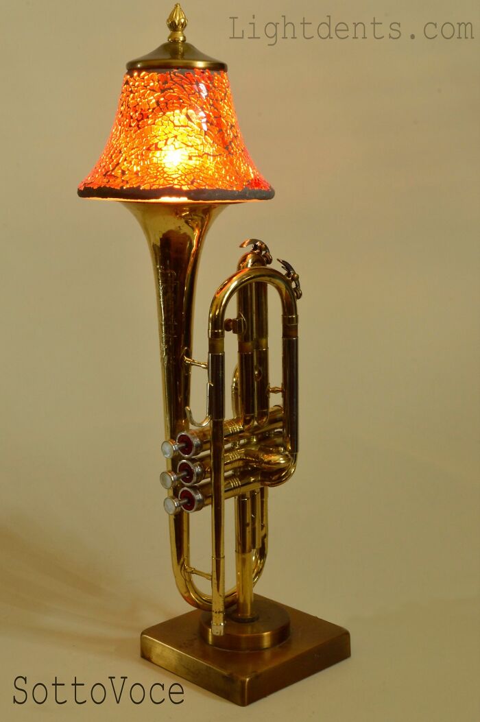 This Artist Turns Old Musical Instruments Into Lamps
