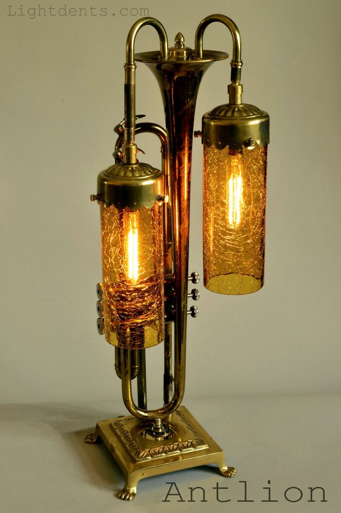This Artist Turns Old Musical Instruments Into Lamps
