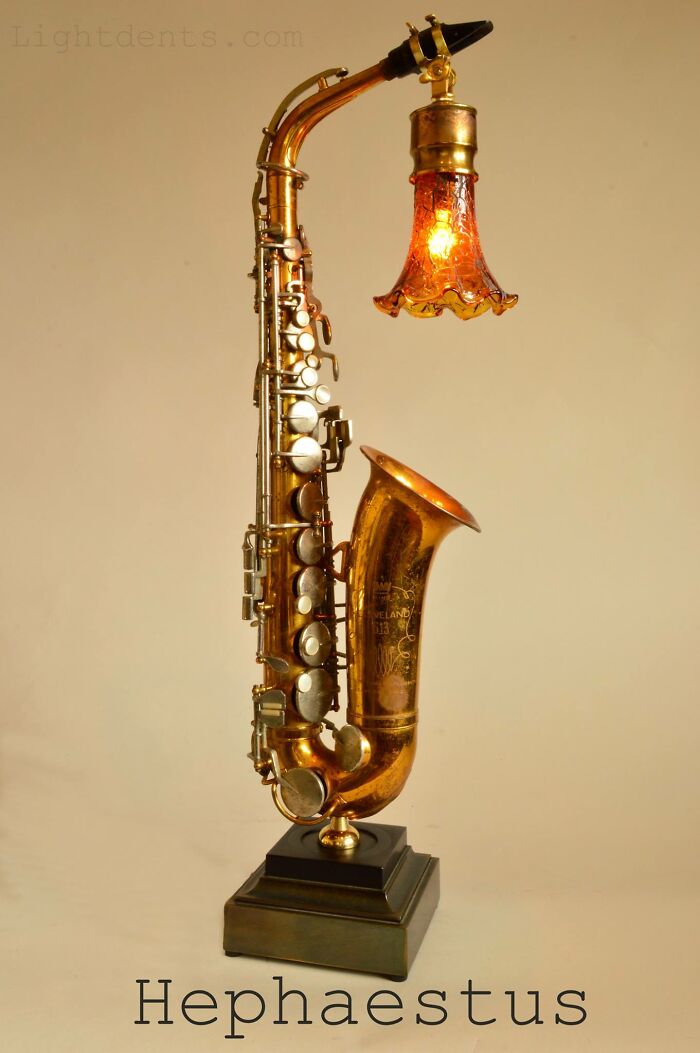 This Artist Turns Old Musical Instruments Into Lamps