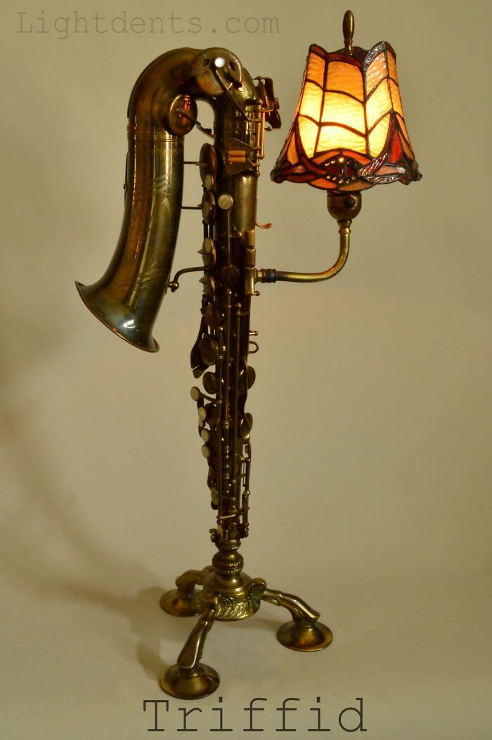 This Artist Turns Old Musical Instruments Into Lamps