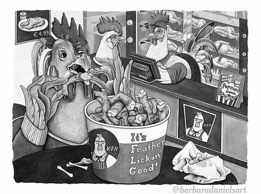 Artist Shows When Animals Take The Place Of Humans In Stunning Illustrations