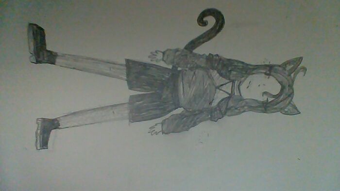 Drew My Cat As A Hooman