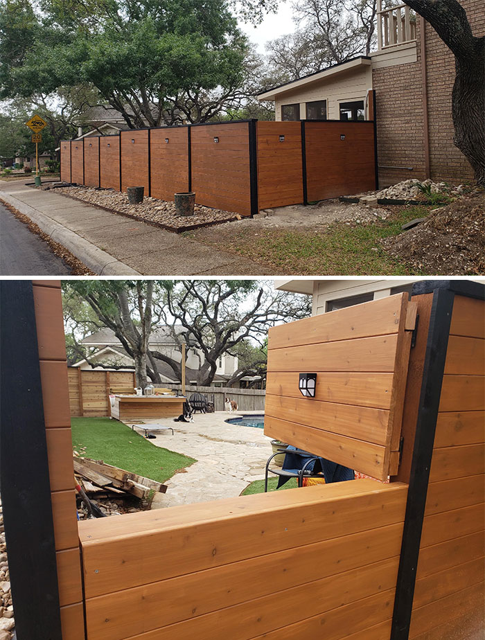 Just Finished An All Cedar Fence All On Our Own. Hands Don't Agree But Totally Worth It