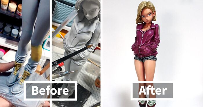 Artist Transforms Generic Anime Figurines And They Look Like They Escaped A Manga (43 Pics)