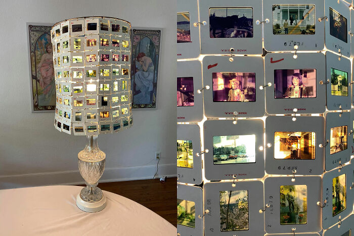 When I Saw This Lamp, With Photo Slides From The 70’s And 80’s As A Shade,i Had To Have It And Fingers Crossed That It Worked