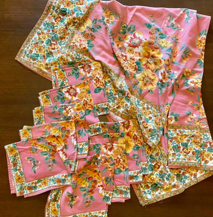 I Found This Vintage Tablecloth And Napkins At A Garage Sale A Week Or So Ago. It Was Just A Square Tablecloth And Ten Napkins…whoa - That’s A Lot Of Napkins For A Tablecloth For Four! Anyway, I Bought Them All For $7 And Figured I’d Find A Use For Them. Then, Over The Weekend I Remembered I Had A Cool Pants Pattern And After Some Creative Piecework And Patchwork, I Had Some Weird And Wonderful Pants!