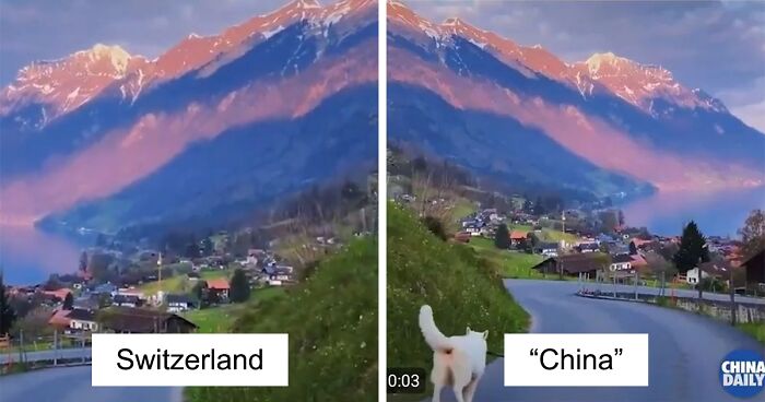 Chinese Propaganda Media Caught Lying Trying To Promote China Using Stolen Footage Of Swiss Alps
